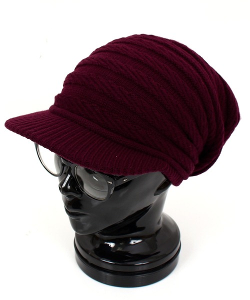 TopIsm（トップイズム）の「ユニセックス つば付き無地ニットキャップ（ニットキャップ/ビーニー・メンズ・ブラック/ネイビー/ブラック×ホワイト/チャコール/ライトベージュ/ワイン/ホワイト/杢グレー/チャコールグレー/グリーン・F）」の10枚目の写真