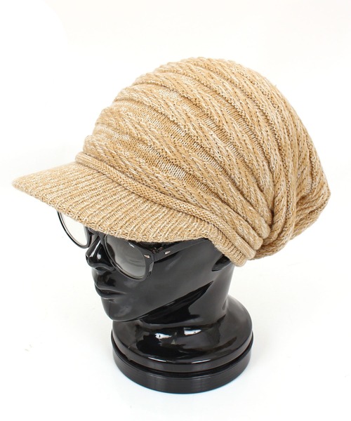 TopIsm（トップイズム）の「ユニセックス つば付き無地ニットキャップ（ニットキャップ/ビーニー・メンズ・ブラック/ネイビー/ブラック×ホワイト/チャコール/ライトベージュ/ワイン/ホワイト/杢グレー/チャコールグレー/グリーン・F）」の7枚目の写真