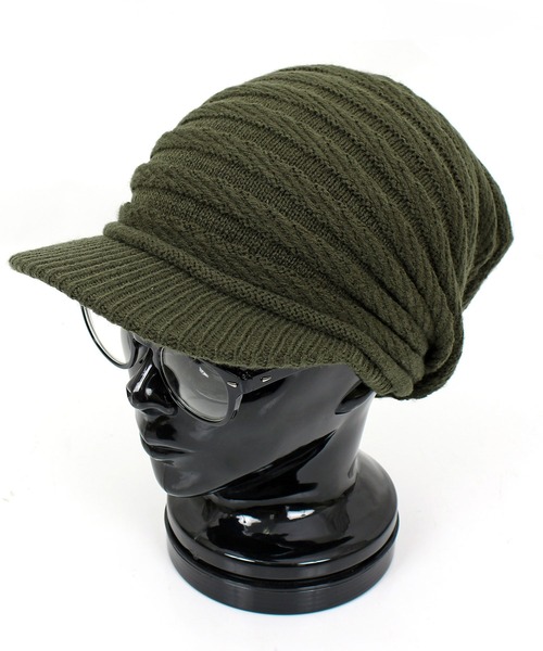 TopIsm（トップイズム）の「ユニセックス つば付き無地ニットキャップ（ニットキャップ/ビーニー・メンズ・ブラック/ネイビー/ブラック×ホワイト/チャコール/ライトベージュ/ワイン/ホワイト/杢グレー/チャコールグレー/グリーン・F）」の8枚目の写真