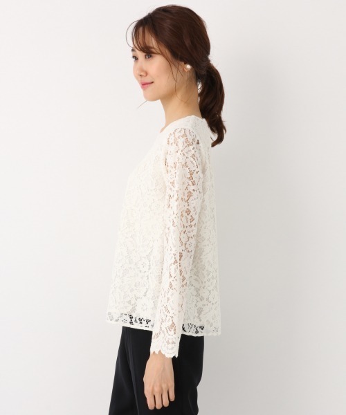 GLOBAL WORK（グローバルワーク）の「総レースブラウス/858238（シャツ/ブラウス・レディース・アイボリー/ネイビー・MEDIUM/LARGE）」の5枚目の写真