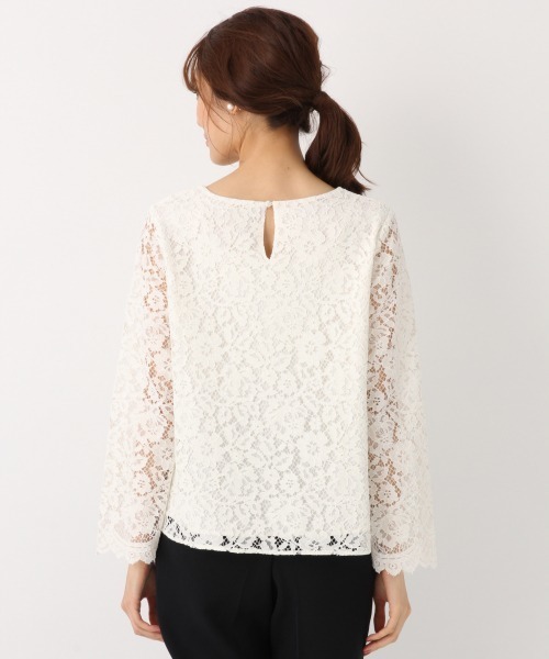 GLOBAL WORK（グローバルワーク）の「総レースブラウス/858238（シャツ/ブラウス・レディース・アイボリー/ネイビー・MEDIUM/LARGE）」の3枚目の写真