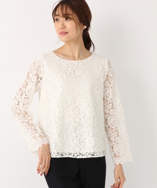 GLOBAL WORK（グローバルワーク）の「総レースブラウス/858238（シャツ/ブラウス・レディース・アイボリー/ネイビー・MEDIUM/LARGE）」の15枚目の写真