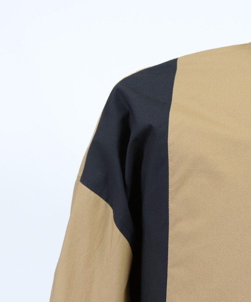 ANGENEHM(アンゲネーム)の「ms4193-Stripe Combination Crazy Over Size Long Sleeve Shirts シャツ(MADE IN JAPAN)(シャツ/ブラウス・メンズ・ベージュ/ネイビー・S/M/L)」の15枚目の写真