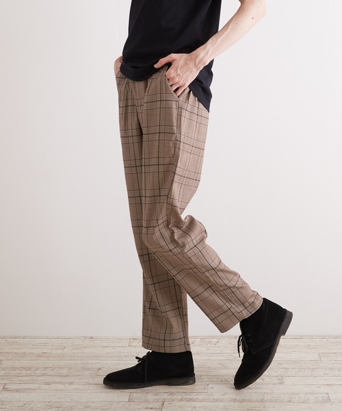 VIBGYOR（ヴィブジョー）の「【VIBGYOR BY AS】チェックトラウザーズ(RE)（スラックス・メンズ・ブラック/ブラウン/グレー・MEDIUM/LARGE/X-LARGE）」の3枚目の写真