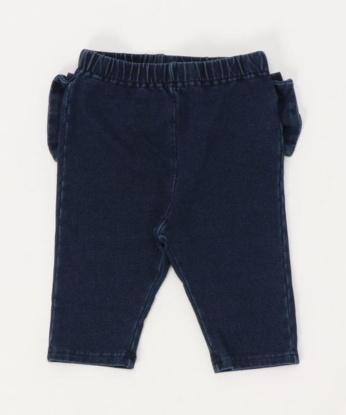 D.fesense（ディーフェセンス）の「【D.fesense /ディーフェセンス】デニムニットリボンパンツ（デニムパンツ・キッズ・ブラック/オフホワイト/インディゴブルー・80ｃｍ/90cm/110cm/100cm）」の3枚目の写真