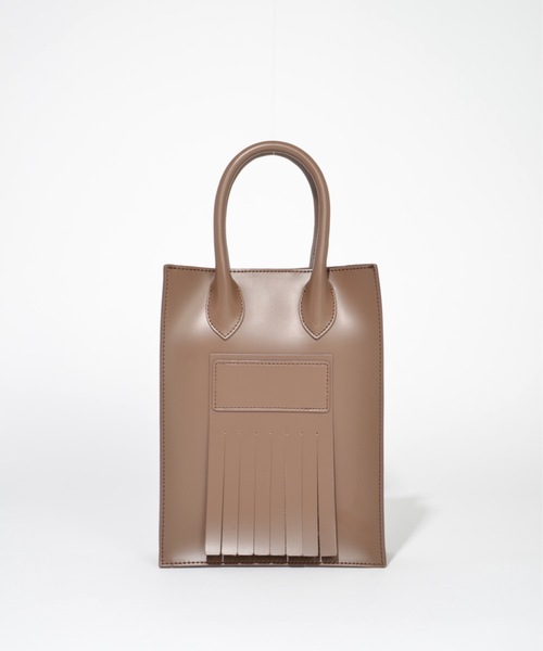 SOLPRESA（ソルプレーサ）の「●スクエアフリンジミニショルダートートバッグ（トートバッグ・メンズ・ブラック/グレイッシュベージュ/モカ・ONE SIZE）」の8枚目の写真