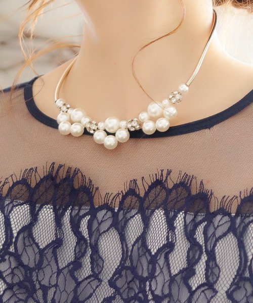 Cupid Heart(キューピッドハート)の「【Cupid Heart】結婚式アクセサリー 二ジェル パールネックレス(ネックレス・レディース・ベージュ・MEDIUM)」の5枚目の写真