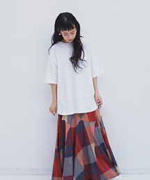 Libra Cue | Libra ラウンドヘムハーフスリーブカットソー(Tシャツ/カットソー)