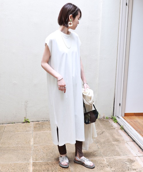 セール コットンフレンチスリーブ背中タックtシャツワンピース ワンピース And Me アンドミー のファッション通販 Zozotown