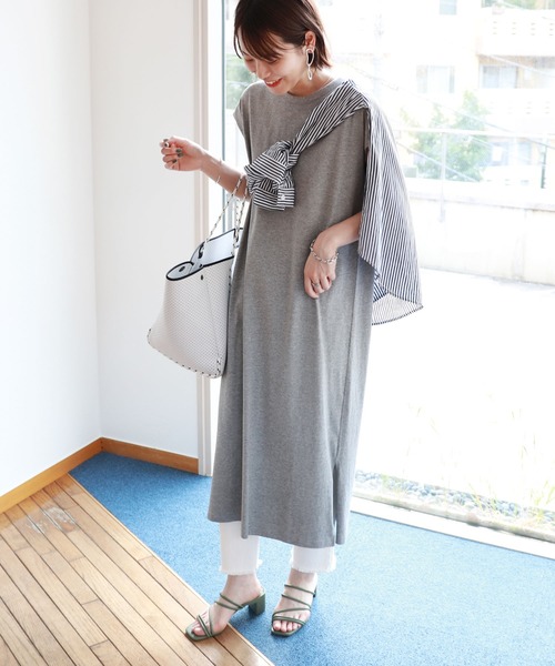 And Me アンドミー の コットンフレンチスリーブ背中タックtシャツワンピース ワンピース Wear