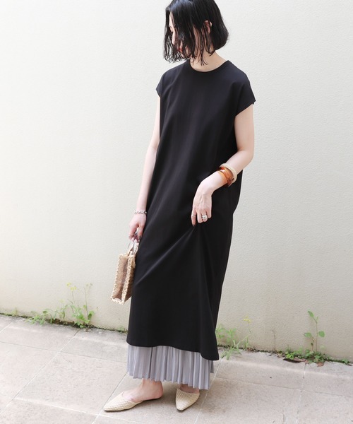 セール コットンフレンチスリーブ背中タックtシャツワンピース ワンピース And Me アンドミー のファッション通販 Zozotown