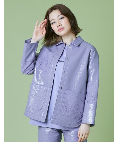 Little sunny bite(リトルサニーバイト)の「Synthetic leather jacket(その他アウター・レディース・ホワイト/グリーン/パープル/ブラック・SMALL/MEDIUM)」の4枚目の写真