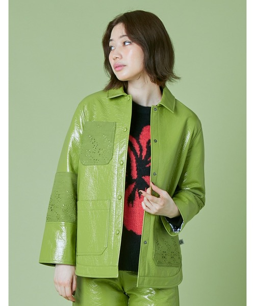 Little sunny bite(リトルサニーバイト)の「Synthetic leather jacket(その他アウター・レディース・ホワイト/グリーン/パープル/ブラック・SMALL/MEDIUM)」の3枚目の写真