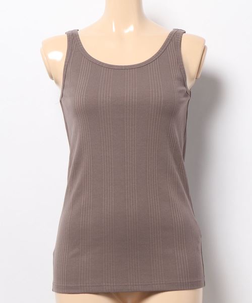 DouDou（ドゥドゥ）の「ランダムテレコタンク（タンクトップ・レディース・オフホワイト/モカ/グレー系その他/グレイッシュベージュ・FREE）」の9枚目の写真