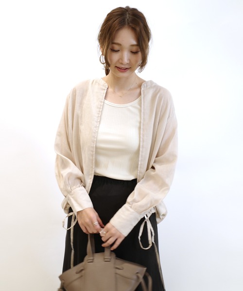 DouDou（ドゥドゥ）の「ランダムテレコタンク（タンクトップ・レディース・オフホワイト/モカ/グレー系その他/グレイッシュベージュ・FREE）」の22枚目の写真