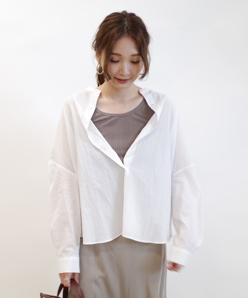 DouDou（ドゥドゥ）の「ランダムテレコタンク（タンクトップ・レディース・オフホワイト/モカ/グレー系その他/グレイッシュベージュ・FREE）」の20枚目の写真