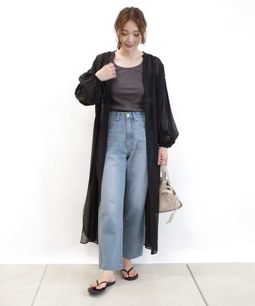 DouDou（ドゥドゥ）の「ランダムテレコタンク（タンクトップ・レディース・オフホワイト/モカ/グレー系その他/グレイッシュベージュ・FREE）」の11枚目の写真