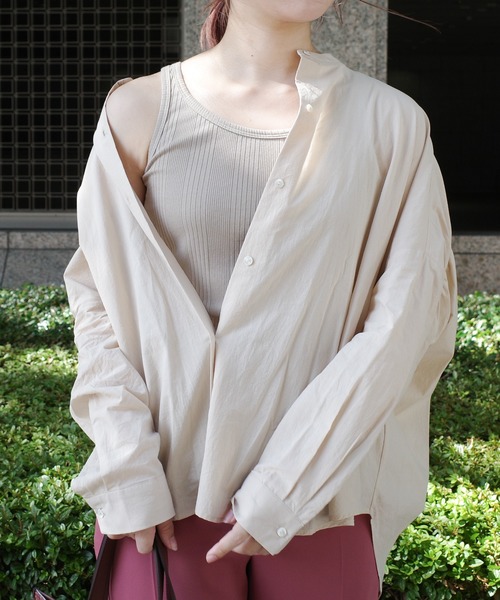 DouDou（ドゥドゥ）の「ランダムテレコタンク（タンクトップ・レディース・オフホワイト/モカ/グレー系その他/グレイッシュベージュ・FREE）」の15枚目の写真