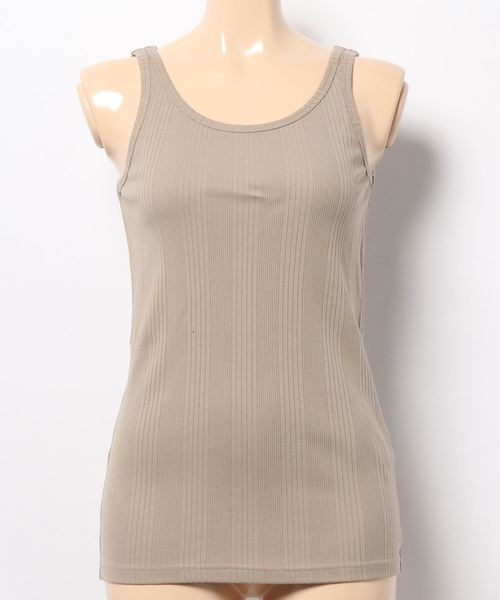 DouDou（ドゥドゥ）の「ランダムテレコタンク（タンクトップ・レディース・オフホワイト/モカ/グレー系その他/グレイッシュベージュ・FREE）」の8枚目の写真