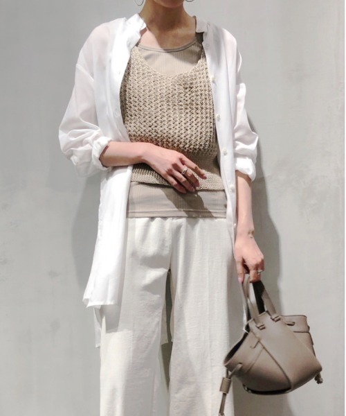 DouDou（ドゥドゥ）の「ランダムテレコタンク（タンクトップ・レディース・オフホワイト/モカ/グレー系その他/グレイッシュベージュ・FREE）」の17枚目の写真