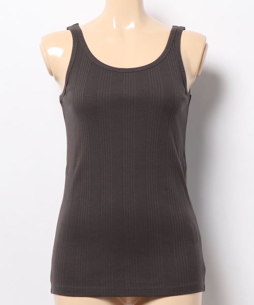 DouDou（ドゥドゥ）の「ランダムテレコタンク（タンクトップ・レディース・オフホワイト/モカ/グレー系その他/グレイッシュベージュ・FREE）」の7枚目の写真