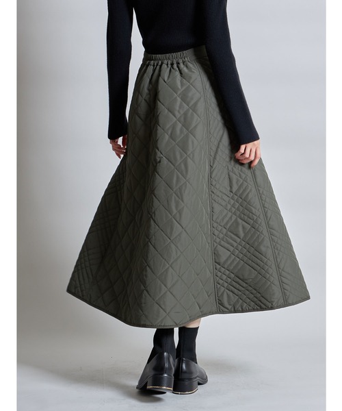&. NOSTALGIA（アンドドットノスタルジア）の「キルティングフレアスカート（スカート・レディース・ブラック/アイボリー/カーキ・FREE）」の11枚目の写真