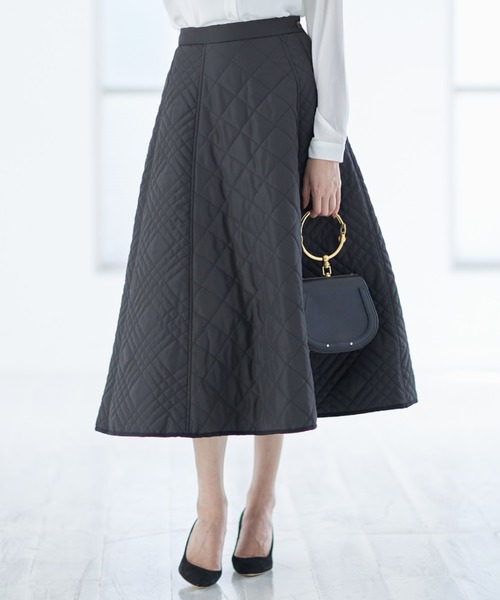 &. NOSTALGIA（アンドドットノスタルジア）の「キルティングフレアスカート（スカート・レディース・ブラック/アイボリー/カーキ・FREE）」の16枚目の写真