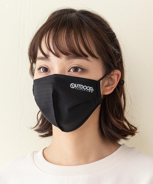 OUTDOOR PRODUCTS（アウトドアプロダクツ）の「【OUTDOOR PRODUCTS】立体ロゴマウスカバー　撥水素材　　伸縮性素材　消臭効果　耳紐アジャスター付　ノーズワイヤー入り　　男女兼用　マスク ブランドロゴ（マスク・メンズ・ベージュ/ネイビー/グレー/ブラック/ホワイト・FREE）」の3枚目の写真