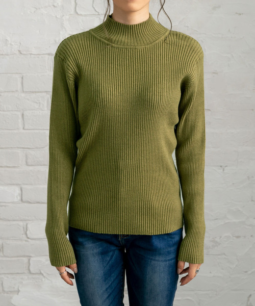 Newlyme（ニューリーミー）の「タートルネックリブニットプルオーバー（ニット/セーター・レディース・ブラック/ベージュ/パープル/グリーン/アイボリー/ボルドー/キャメル/ブラウン/セージグリーン/ブルー・MEDIUM/LARGE/X-LARGE/SMALL）」の16枚目の写真