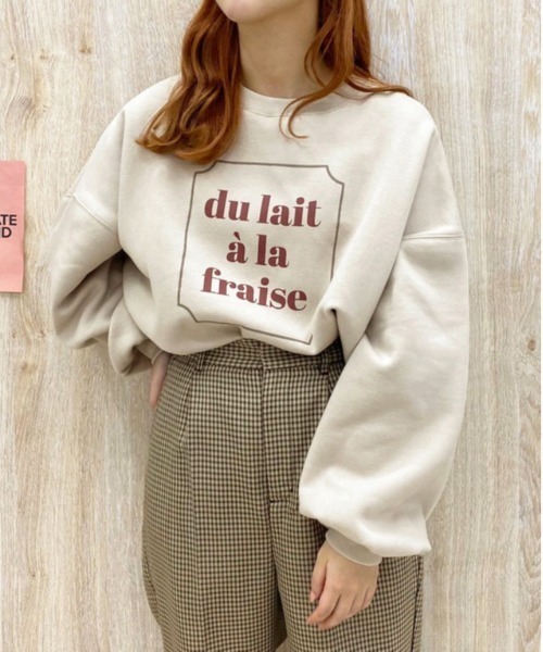 apres jour（アプレジュール）の「クルーネックスウェット【ZOZOTOWN限定アイテム】【10AP】（スウェット・レディース・ダークブラウン/アイボリー/ライトピンク/ライトベージュ・X-LARGE/フリー）」の3枚目の写真