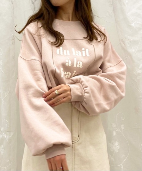 apres jour（アプレジュール）の「クルーネックスウェット【ZOZOTOWN限定アイテム】【10AP】（スウェット・レディース・ダークブラウン/アイボリー/ライトピンク/ライトベージュ・X-LARGE/フリー）」の17枚目の写真