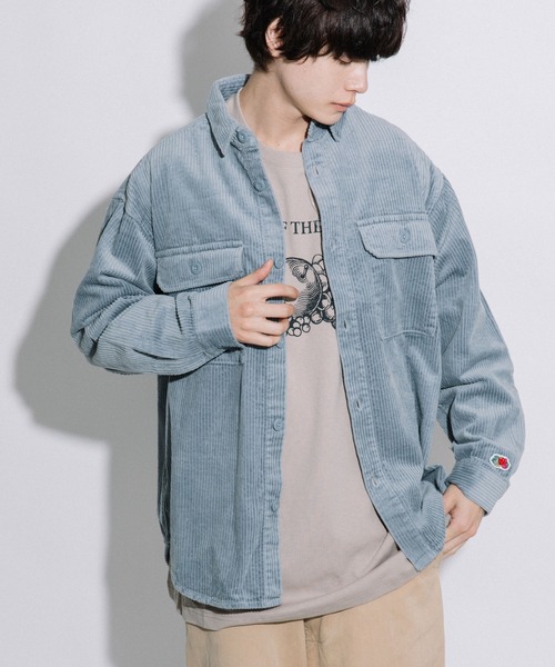 FRUIT OF THE LOOM（フルーツオブザルーム）の「コーデュロイCPOシャツ / ユニセックス / カジュアル（シャツ/ブラウス・レディース・ブルー/ピンク/ブラウン/ブラック・S/M/L/XL）」の3枚目の写真