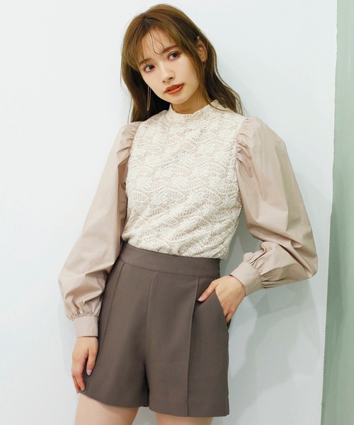 one after another NICE CLAUP（ワンアフターアナザーナイスクラップ）の「ジャガー パフスリーブプルオーバー（Tシャツ/カットソー・レディース・ブラック/ベージュ/モカ/ブラック系その他・FREE）」の18枚目の写真