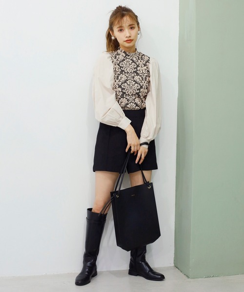 one after another NICE CLAUP（ワンアフターアナザーナイスクラップ）の「ジャガー パフスリーブプルオーバー（Tシャツ/カットソー・レディース・ブラック/ベージュ/モカ/ブラック系その他・FREE）」の21枚目の写真