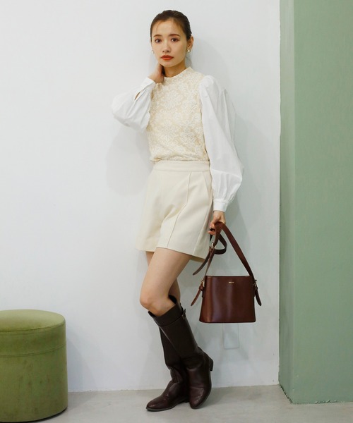 one after another NICE CLAUP（ワンアフターアナザーナイスクラップ）の「ジャガー パフスリーブプルオーバー（Tシャツ/カットソー・レディース・ブラック/ベージュ/モカ/ブラック系その他・FREE）」の13枚目の写真