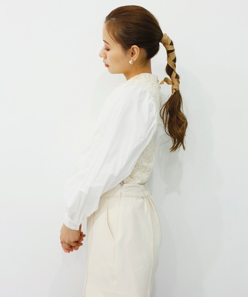 one after another NICE CLAUP（ワンアフターアナザーナイスクラップ）の「ジャガー パフスリーブプルオーバー（Tシャツ/カットソー・レディース・ブラック/ベージュ/モカ/ブラック系その他・FREE）」の5枚目の写真