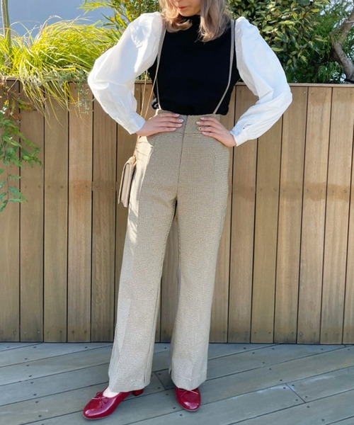 one after another NICE CLAUP（ワンアフターアナザーナイスクラップ）の「ジャガー パフスリーブプルオーバー（Tシャツ/カットソー・レディース・ブラック/ベージュ/モカ/ブラック系その他・FREE）」の16枚目の写真