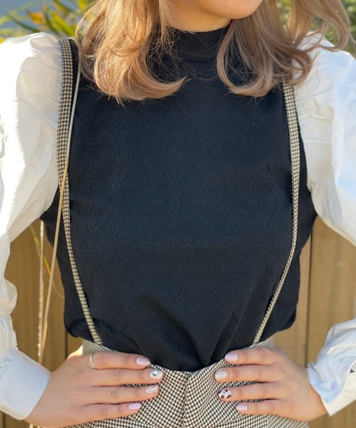 one after another NICE CLAUP（ワンアフターアナザーナイスクラップ）の「ジャガー パフスリーブプルオーバー（Tシャツ/カットソー・レディース・ブラック/ベージュ/モカ/ブラック系その他・FREE）」の12枚目の写真