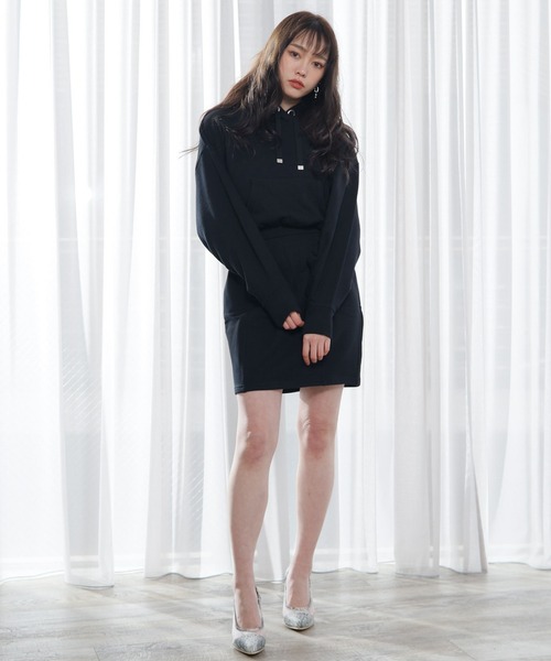 LIPSERVICE（リップサービス）の「ブラウジングパーカーワンピース（ワンピース・レディース・ブラック/ベージュ/アイボリー・S/M）」の7枚目の写真