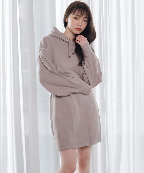 LIPSERVICE（リップサービス）の「ブラウジングパーカーワンピース（ワンピース・レディース・ブラック/ベージュ/アイボリー・S/M）」の6枚目の写真