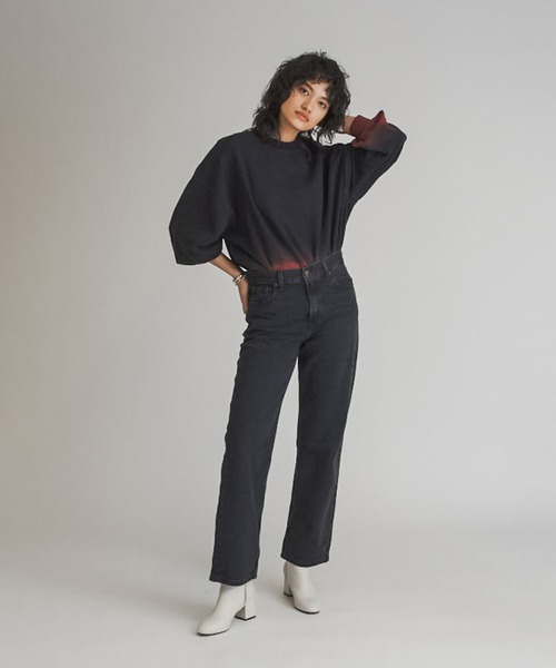 【美品】Glare セミドライ　ブラック/デニム　レディース Levi's（リーバイス）の「LOOSE STRAIGHT WB BLACK LIGHTBEAM