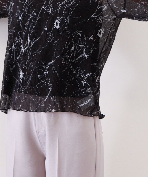 archives(アルシーヴ)の「花柄シアー楊柳プルオーバー(シャツ/ブラウス・レディース・オフホワイト/ブラック/ベージュ・MEDIUM)」の17枚目の写真