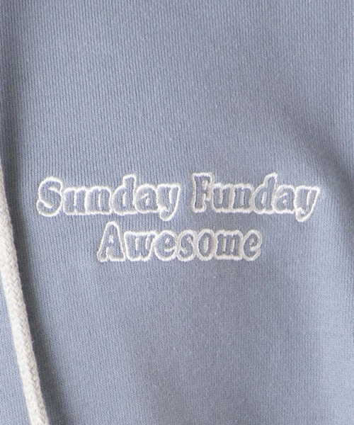 WEGO(ウィゴー)の「WEGO/ヘビーウエイトロゴ刺繍ビッグスウェパカ(パーカー・メンズ・サックスブルー/ダークグリーン/スミクロ/ブラウン・MEDIUM/LARGE)」の12枚目の写真