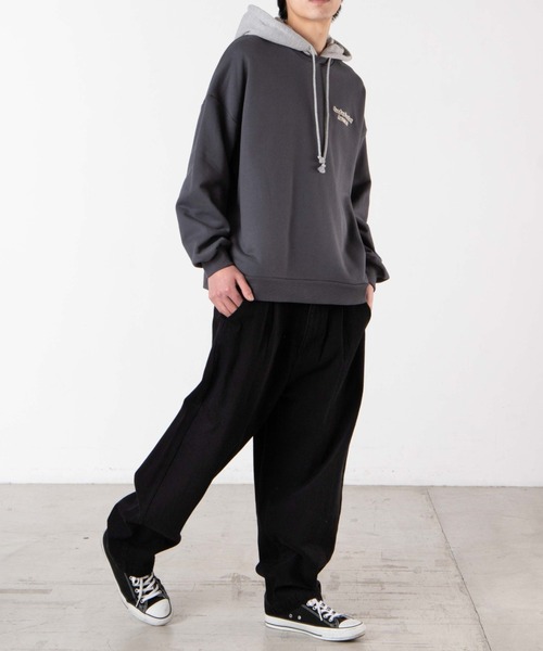 WEGO(ウィゴー)の「WEGO/ヘビーウエイトロゴ刺繍ビッグスウェパカ(パーカー・メンズ・サックスブルー/ダークグリーン/スミクロ/ブラウン・MEDIUM/LARGE)」の18枚目の写真