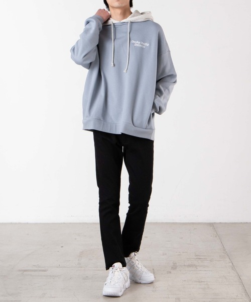 WEGO(ウィゴー)の「WEGO/ヘビーウエイトロゴ刺繍ビッグスウェパカ(パーカー・メンズ・サックスブルー/ダークグリーン/スミクロ/ブラウン・MEDIUM/LARGE)」の16枚目の写真