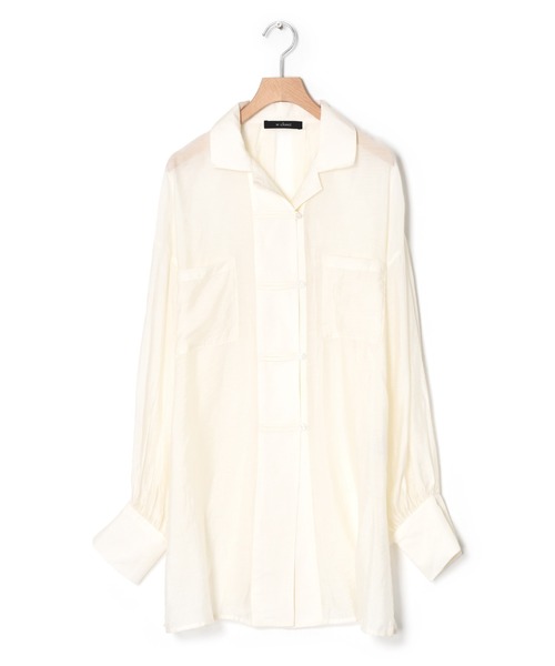 w closet（ダブルクローゼット）の「ボリューム袖シアーチャイナシャツ（シャツ/ブラウス・レディース・オレンジ/アイボリー/ライム・FREE）」の13枚目の写真
