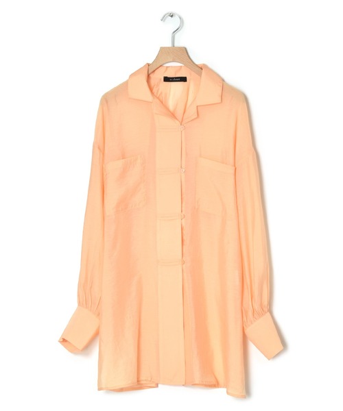 w closet（ダブルクローゼット）の「ボリューム袖シアーチャイナシャツ（シャツ/ブラウス・レディース・オレンジ/アイボリー/ライム・FREE）」の18枚目の写真