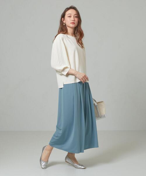 THE STATION STORE（ザ ステーション ストア）の「＜closet story＞□イージー タック ワイドパンツ -手洗い可能-（その他パンツ・レディース・ライトグレー/ライトブルー/オフホワイト・FREE）」の13枚目の写真