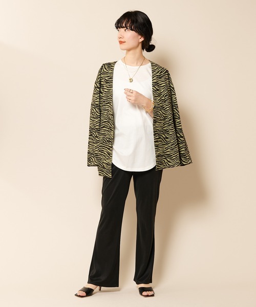 SHENERY（シーナリー）の「ゼブラプリントジャケット（ブルゾン・レディース・オフホワイト/グリーン・FREE）」の10枚目の写真