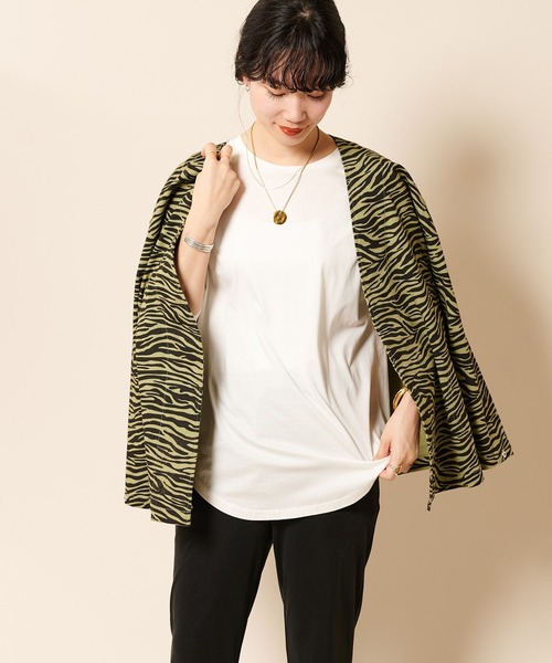 SHENERY（シーナリー）の「ゼブラプリントジャケット（ブルゾン・レディース・オフホワイト/グリーン・FREE）」の16枚目の写真